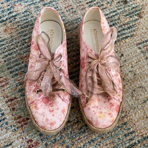 LOVESHACKFANCY x SUPERGA canvas platform sneakers